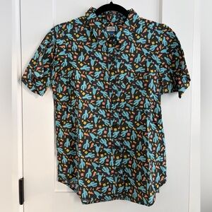Kavu Women’s Girl Party Short-Sleeve Button Down Cactus Print Size XS